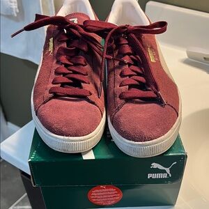 Puma White and Maroon Sneakers